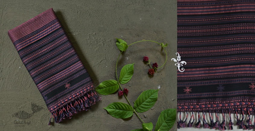 Handwoven cotton bhujodi weaving stoles from kutch