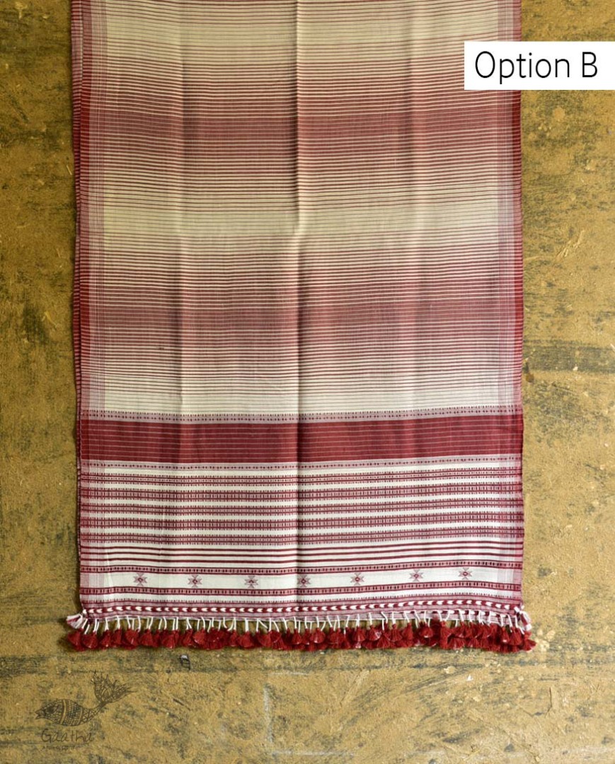 Handwoven kala cotton bhujodi weaving stoles from kutch