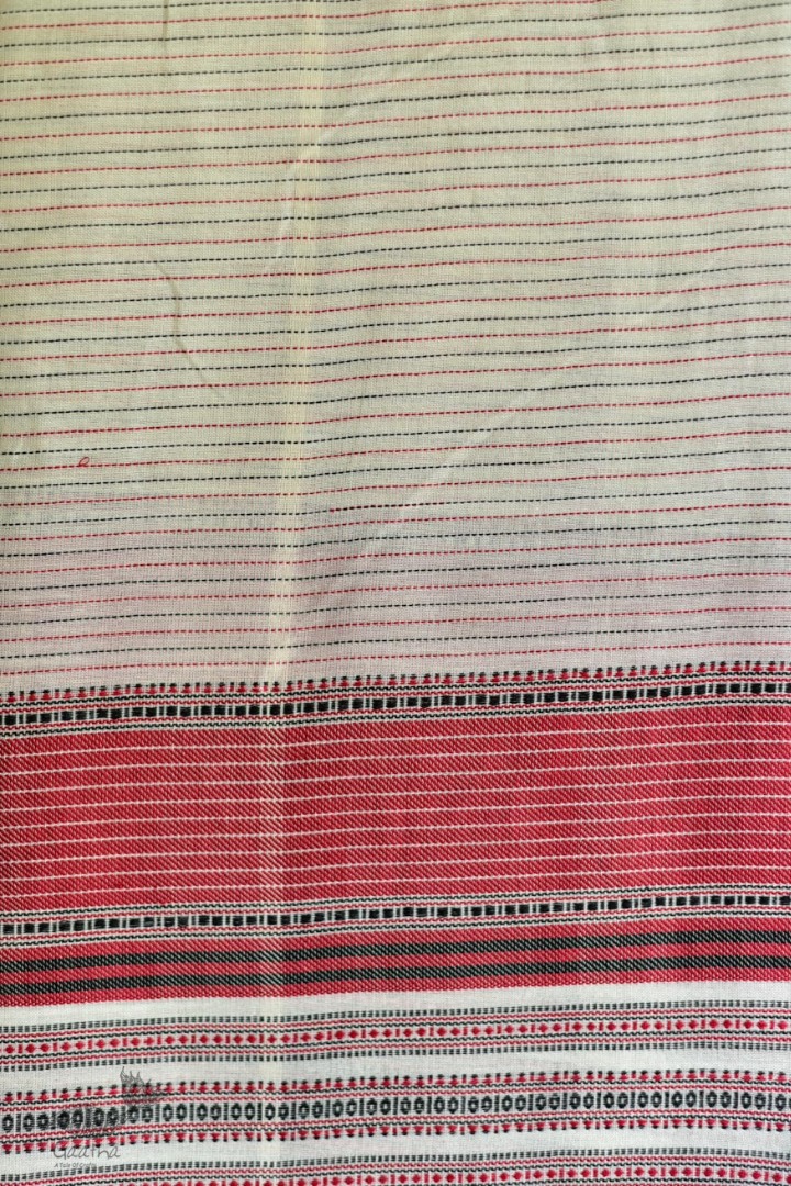 Handwoven kala cotton bhujodi weaving stoles from kutch