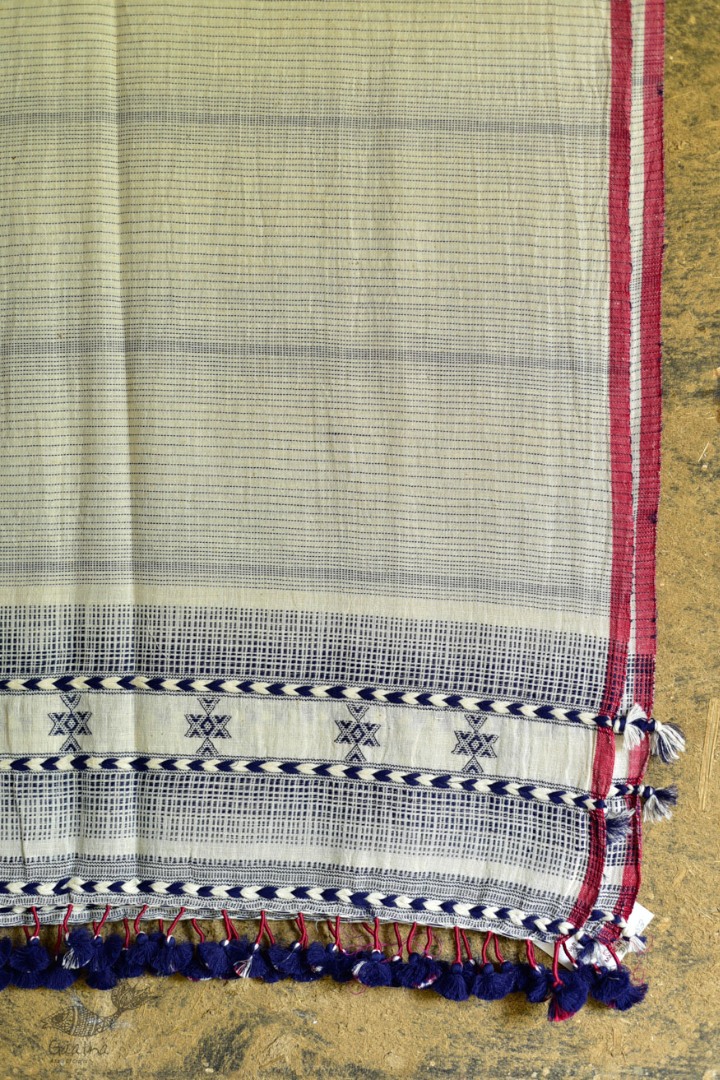 Handwoven kala cotton bhujodi weaving stoles from kutch 08