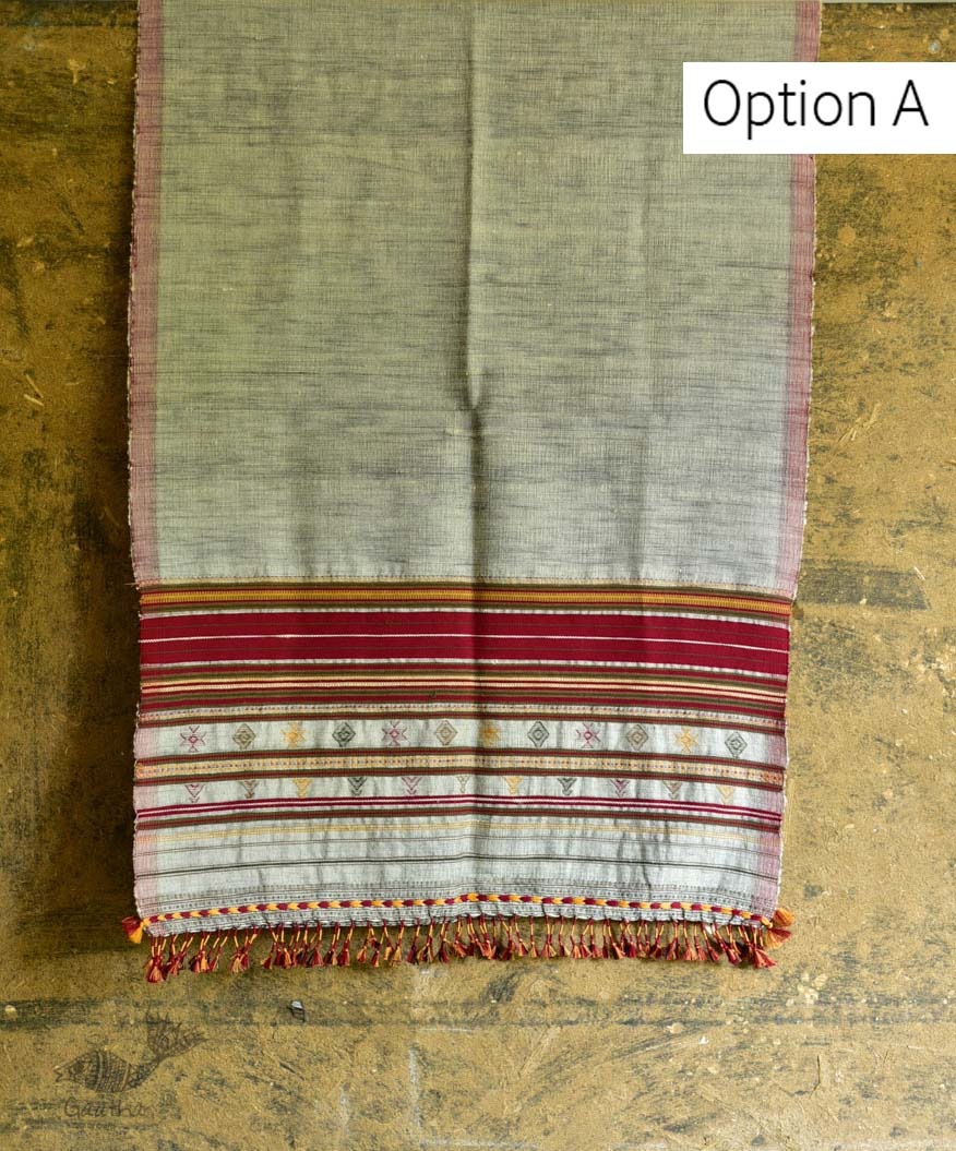 Handwoven kala cotton bhujodi weaving stoles from kutch