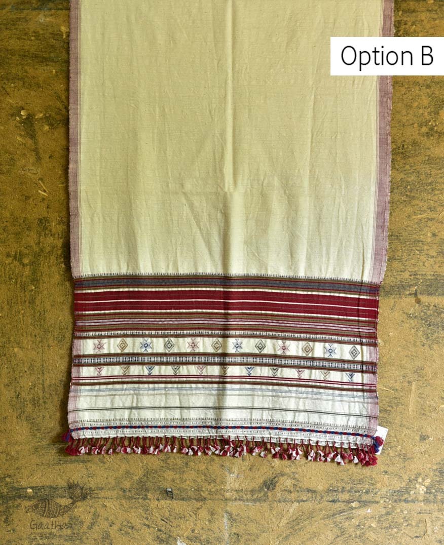 Handwoven kala cotton bhujodi weaving stoles from kutch