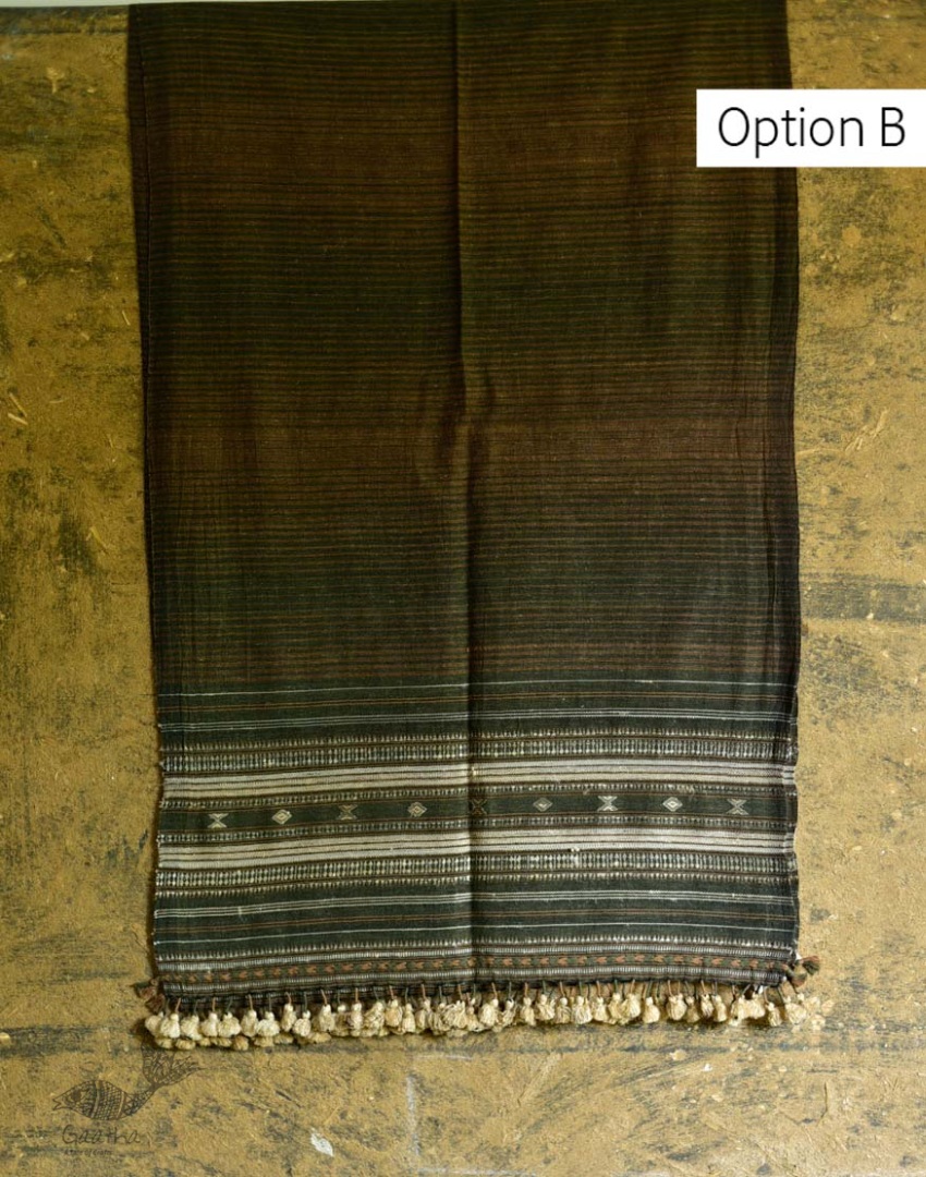 Handwoven kala cotton bhujodi weaving stoles from kutch