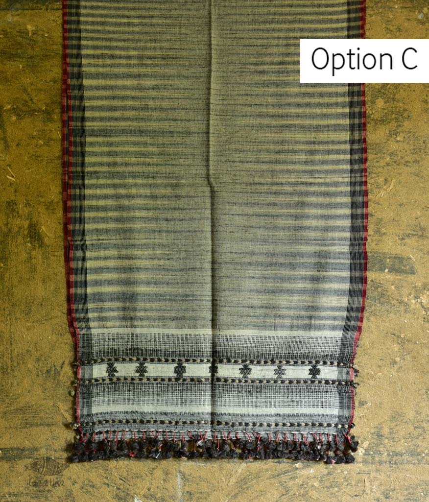 Handwoven Cotton & tussar silk bhujodi weaving stoles from kutch