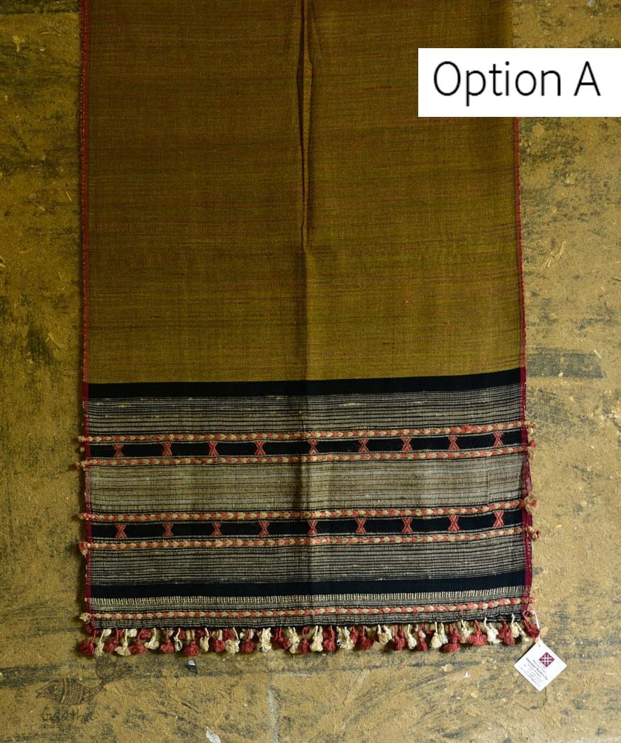 Handwoven Cotton & tussar silk bhujodi weaving stoles from kutch