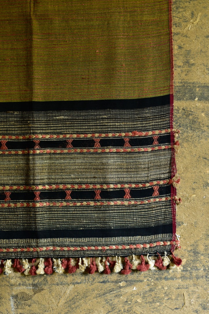 Handwoven Cotton & tussar silk bhujodi weaving stoles from kutch