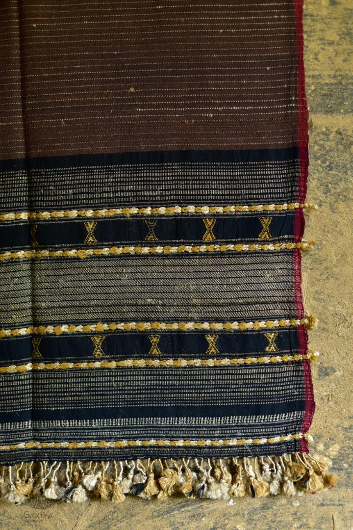 Handwoven Cotton & tussar silk bhujodi weaving stoles from kutch