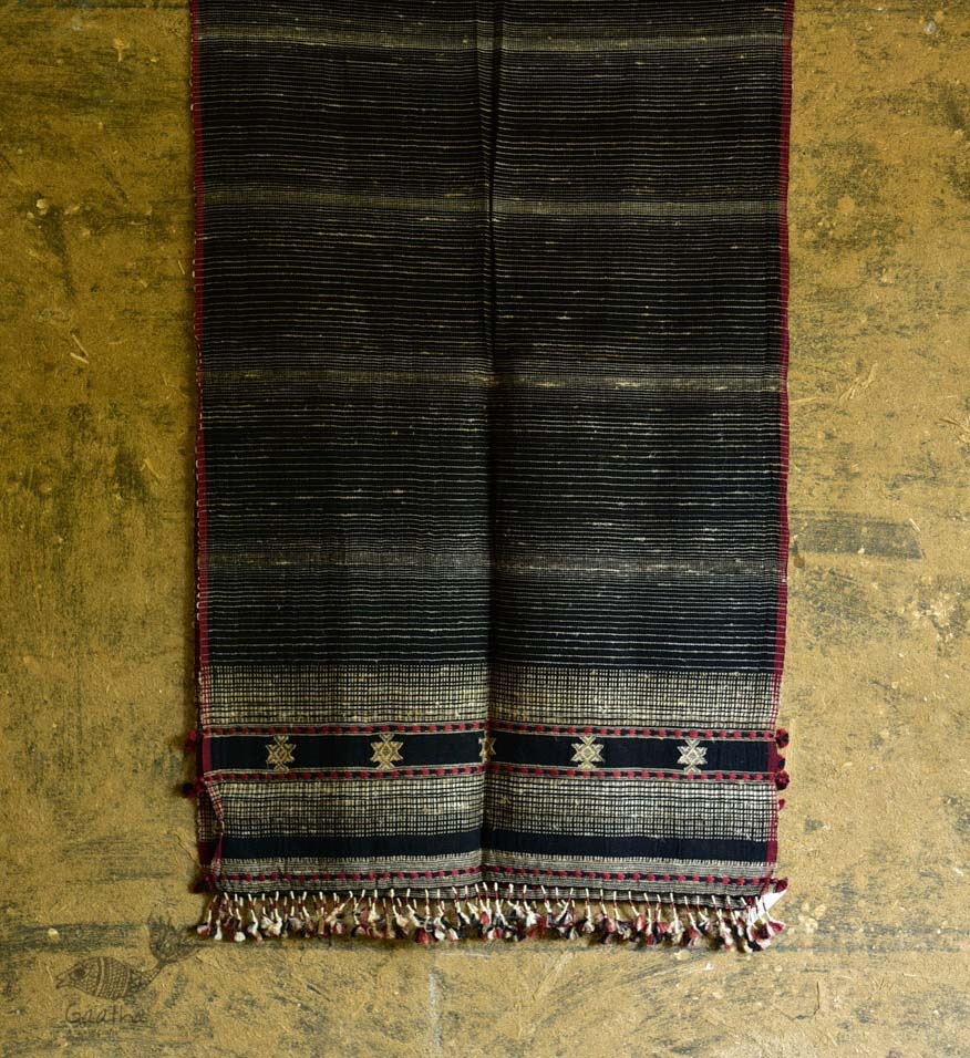 Handwoven Cotton & tussar silk bhujodi weaving stoles from kutch