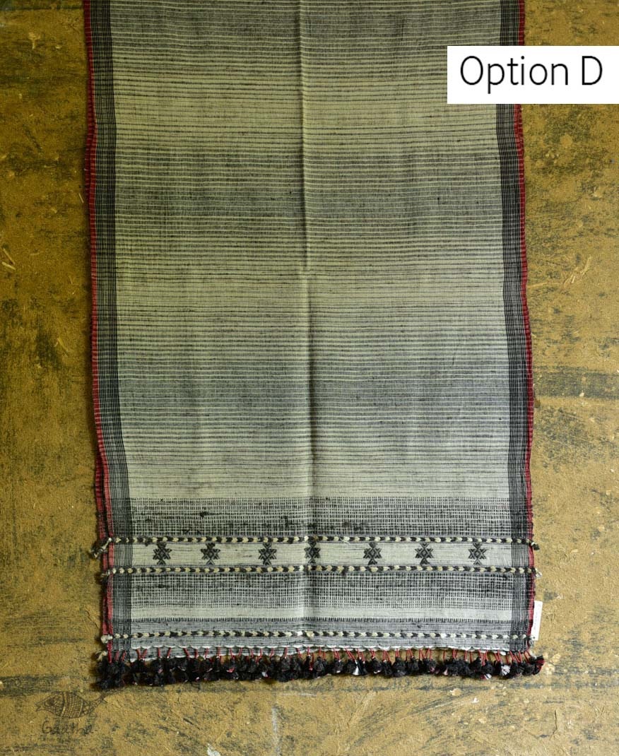 Handwoven Cotton & tussar silk bhujodi weaving stoles from kutch