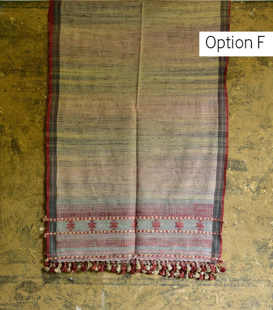 Handwoven Cotton & tussar silk bhujodi weaving stoles from kutch