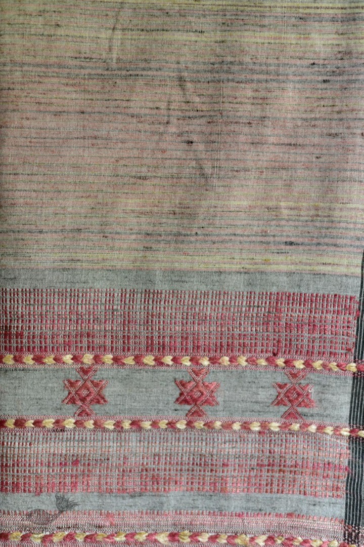 Handwoven Cotton & tussar silk bhujodi weaving stoles from kutch