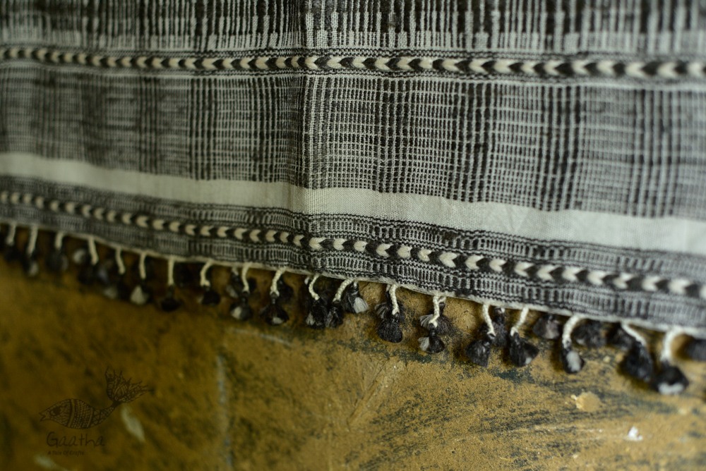 Handwoven Cotton Silk  bhujodi weaving stoles from kutch