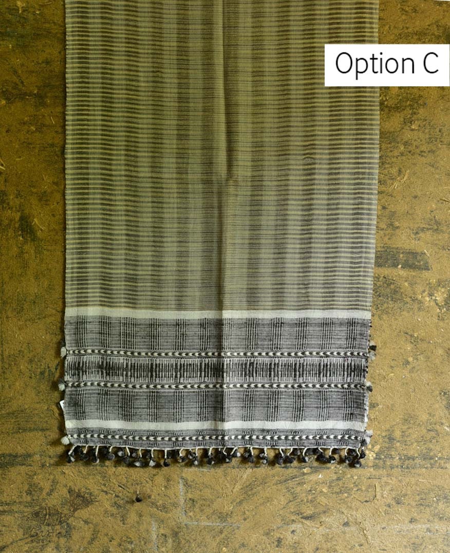 Handwoven Cotton Silk  bhujodi weaving stoles from kutch