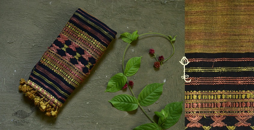 Handwoven Cotton & tussar silk bhujodi weaving stoles from kutch