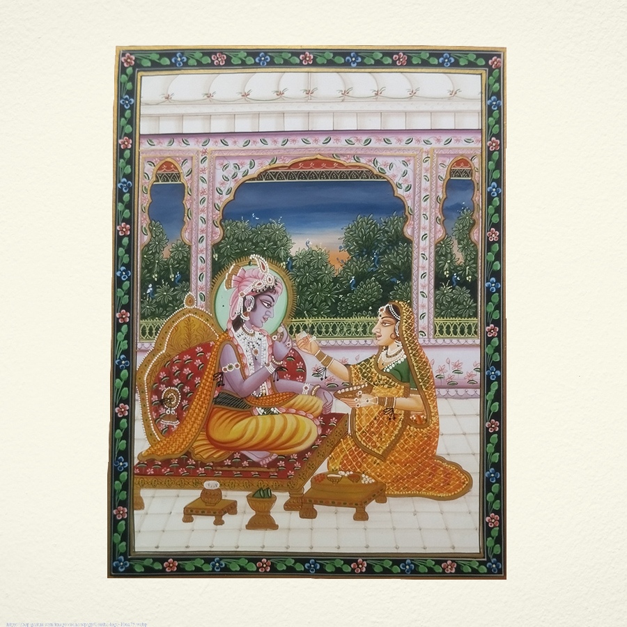 shop Miniature Painting - Rukmini Krishna
