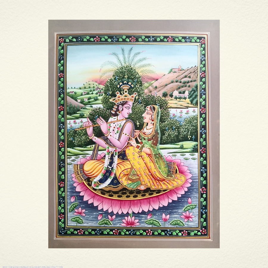 shop Miniature Painting - Radha Madhav