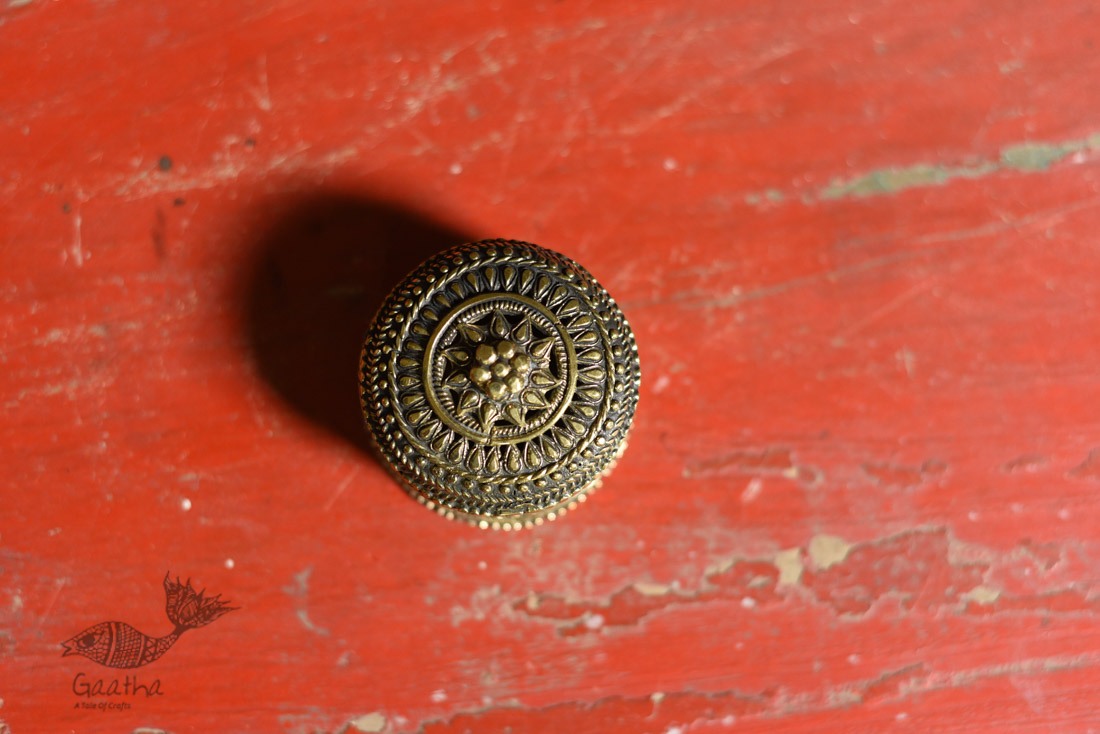 Bell Metal ~ Handcrafted Brass Round Dibbi