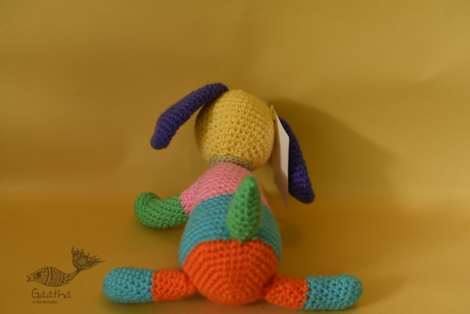 shop handmade Crochet toy -  Jazz colourful dog 