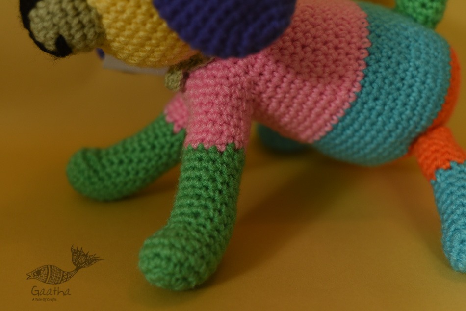 shop handmade Crochet toy -  Jazz colourful dog 