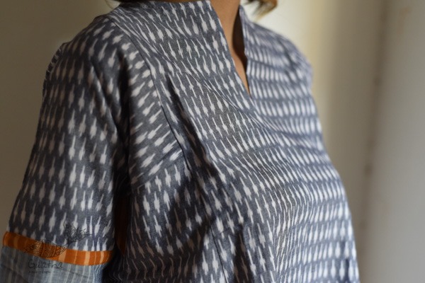 shop Handloom Cotton Grey top