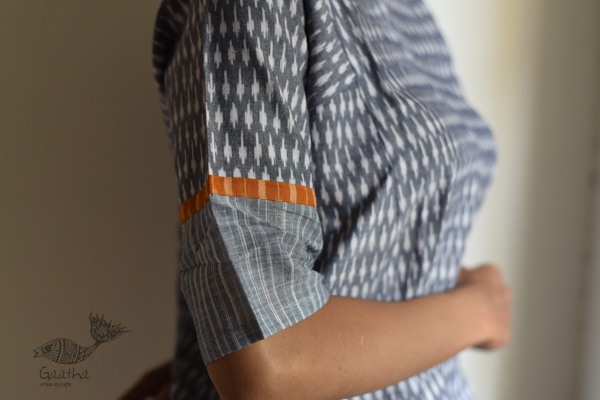 shop Handloom Cotton Grey top