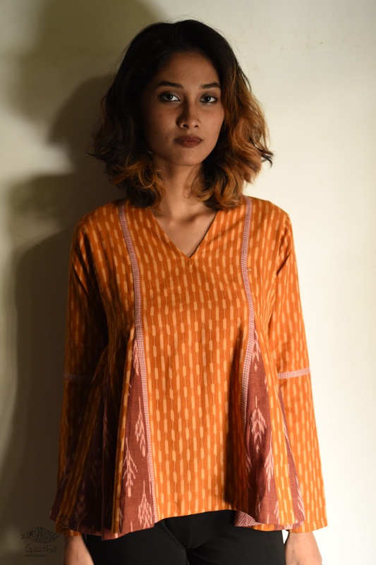 shop Handloom Cotton Ikat top