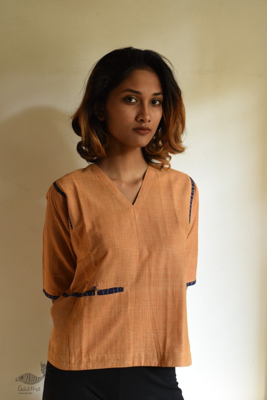 shop Handloom Cotton Ikat top