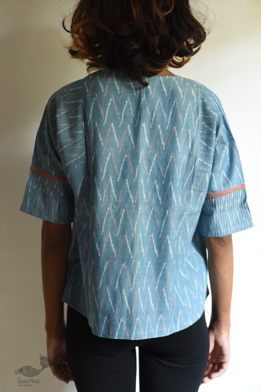 shop Handloom Cotton Ikat top