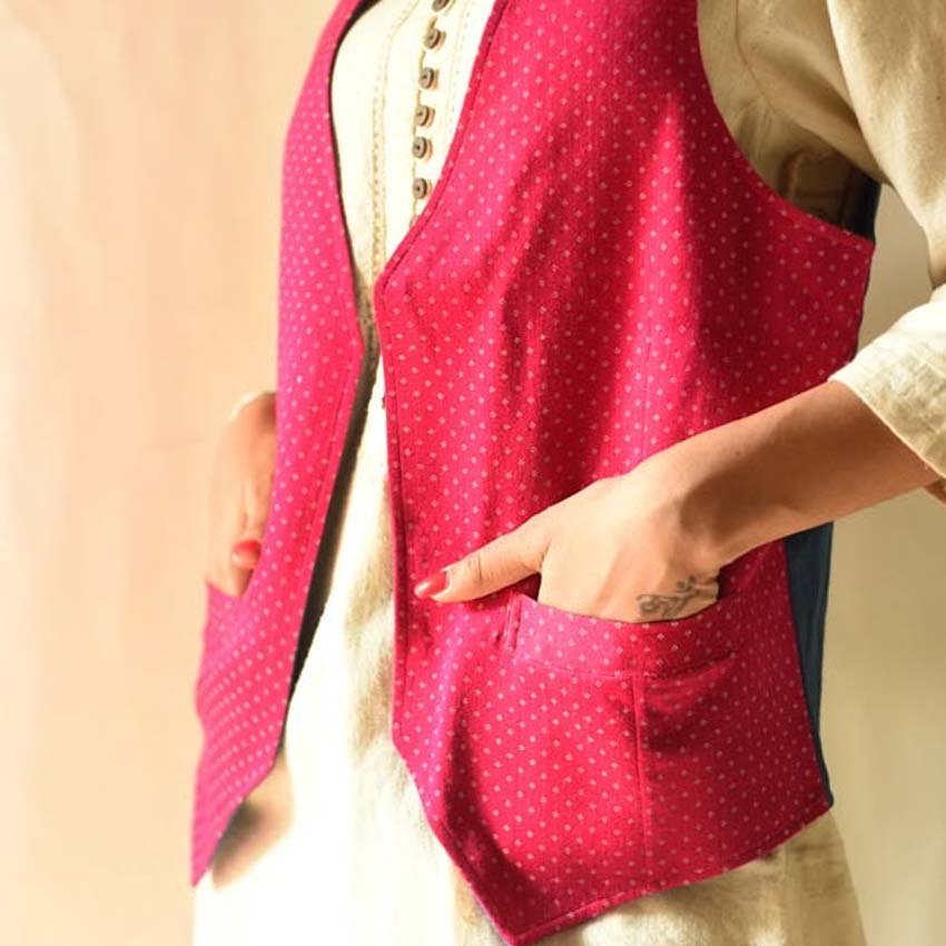 shop mashru & denim Reversible - Rani Pink jacket