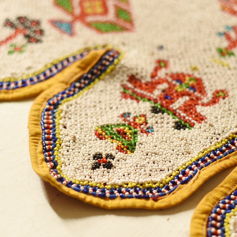 Gujrat Bead Work - Old & Antique Wall Hanging - Ganesh & Peacock