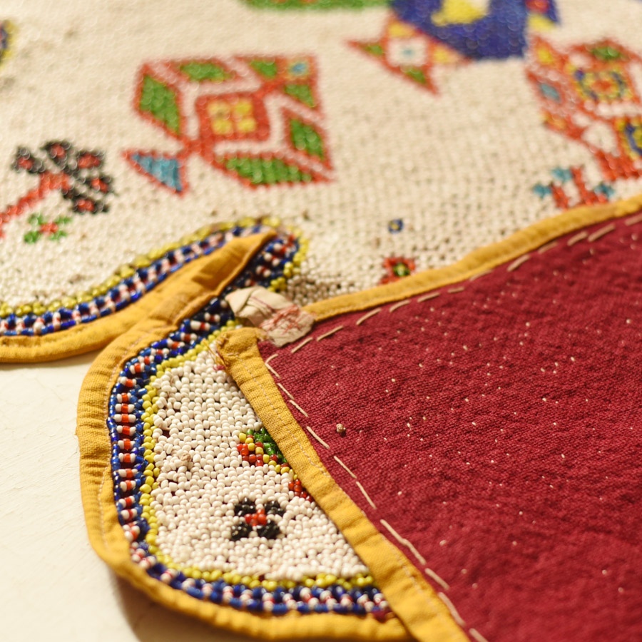 Gujrat Bead Work - Old & Antique Wall Hanging - Ganesh & Peacock