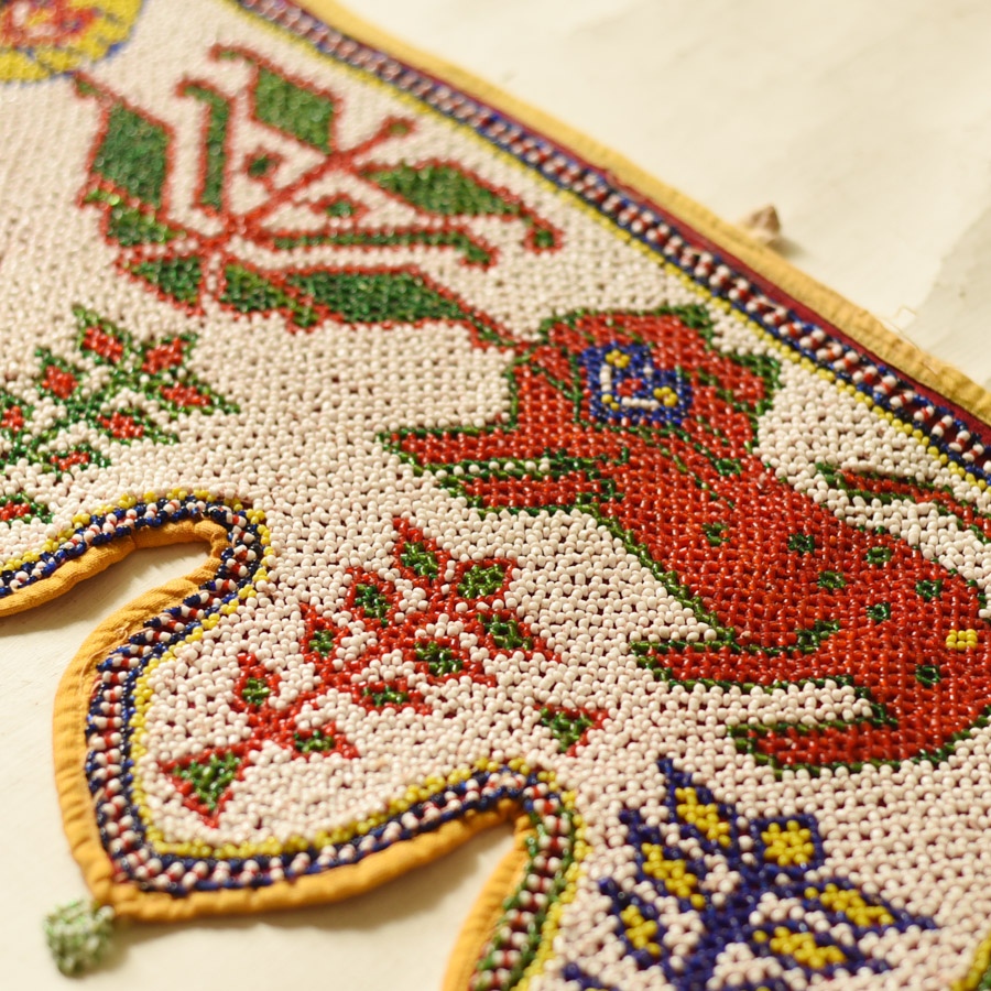 Gujrat Bead Work - Old & Antique Wall Hanging - Lion Motif