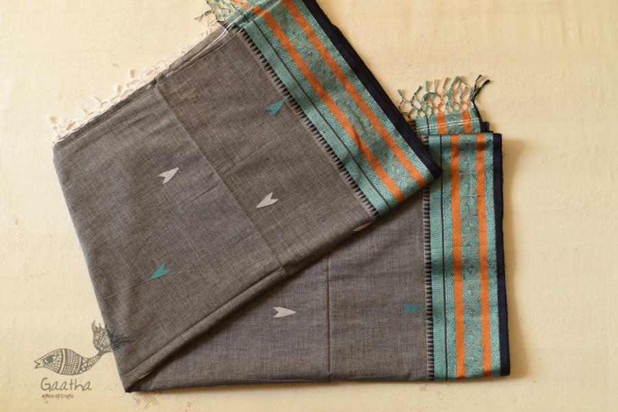 shop Handloom Cotton Saree - Woven Border