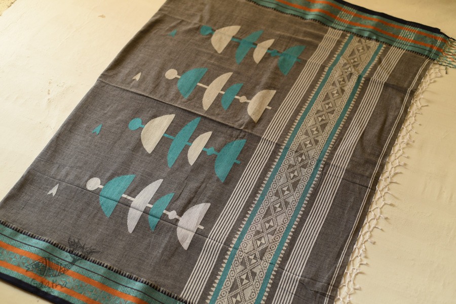 shop Handloom Cotton Saree - Woven Border