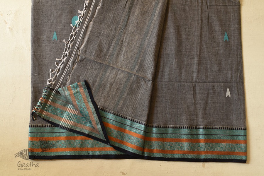 shop Handloom Cotton Saree - Woven Border