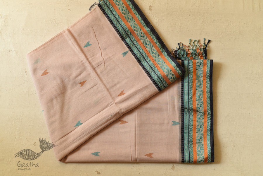 Handloom Cotton Off White Saree With Woven Border