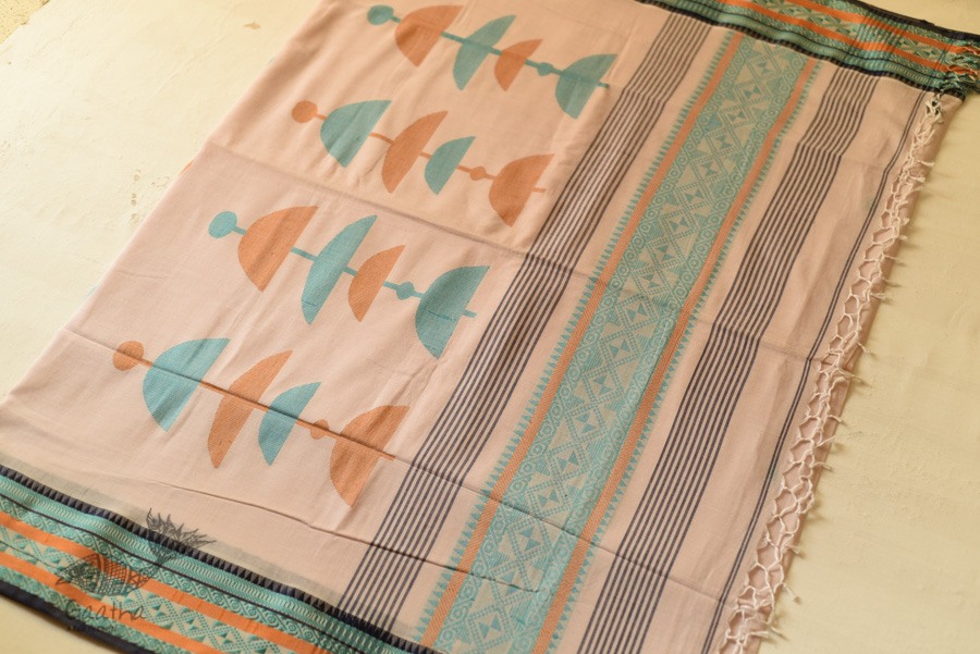 Handloom Cotton Off White Saree With Woven Border