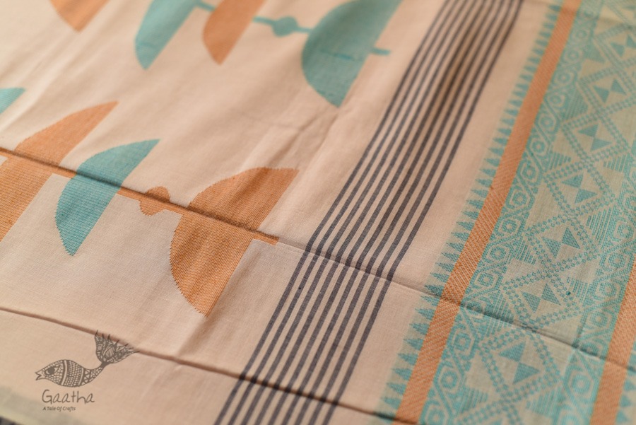 Handloom Cotton Off White Saree With Woven Border