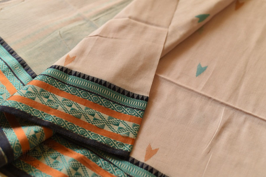 Handloom Cotton Off White Saree With Woven Border