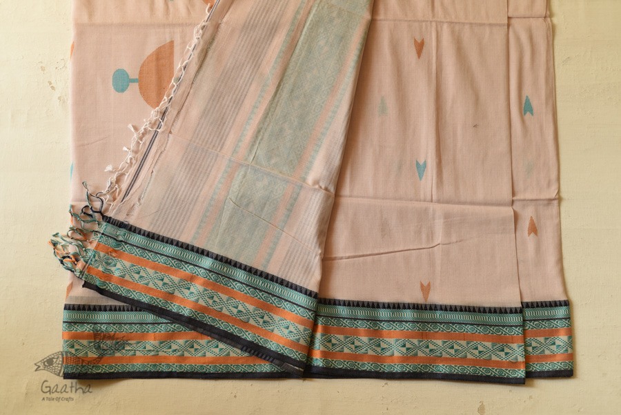 Handloom Cotton Off White Saree With Woven Border