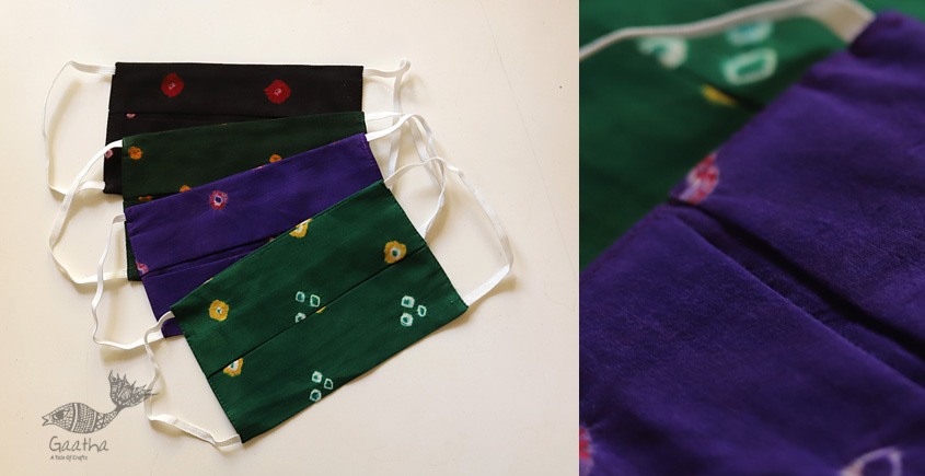Be safe & stylish ✜ Mul Cotton Layered Mask ( Set of 4 ) ✜ K Bandhni