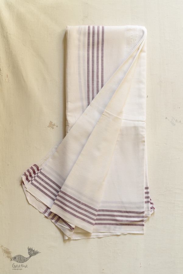 handwoven Men's cotton Dhoti Khes with Border