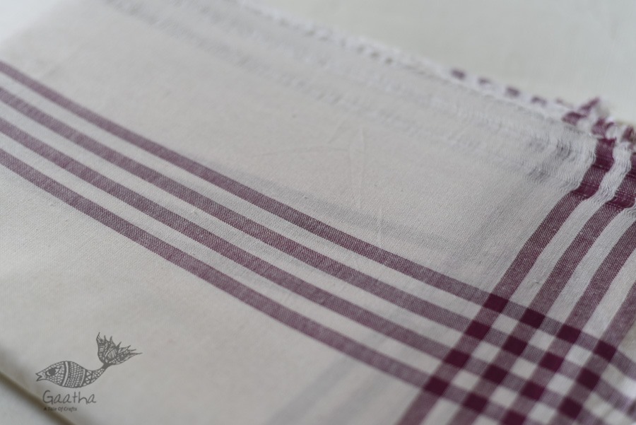 handwoven Men's cotton Dhoti Khes with Border