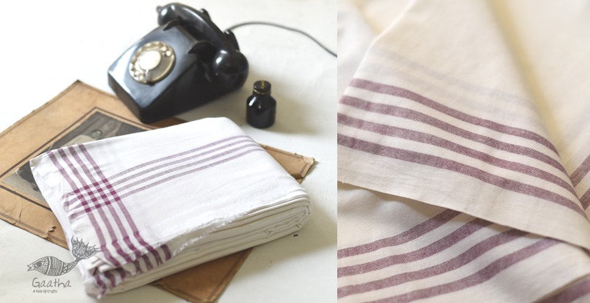 handwoven Men's cotton Dhoti Khes with Border