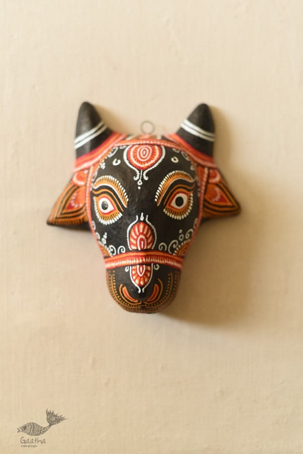 shop hand painted Pattachitra Mask ~ Nandi 