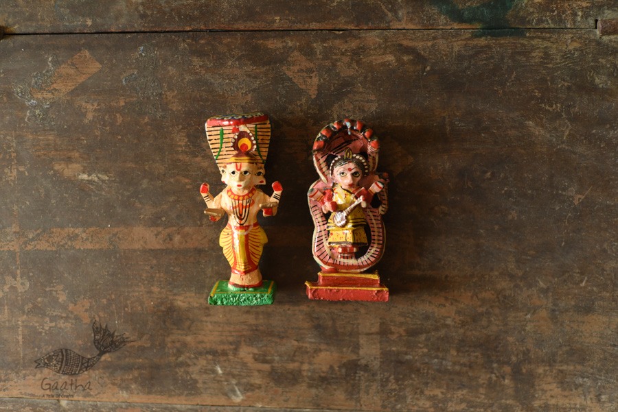 shop Handmade Wooden Fridge Magnet Brahma & Saraswati