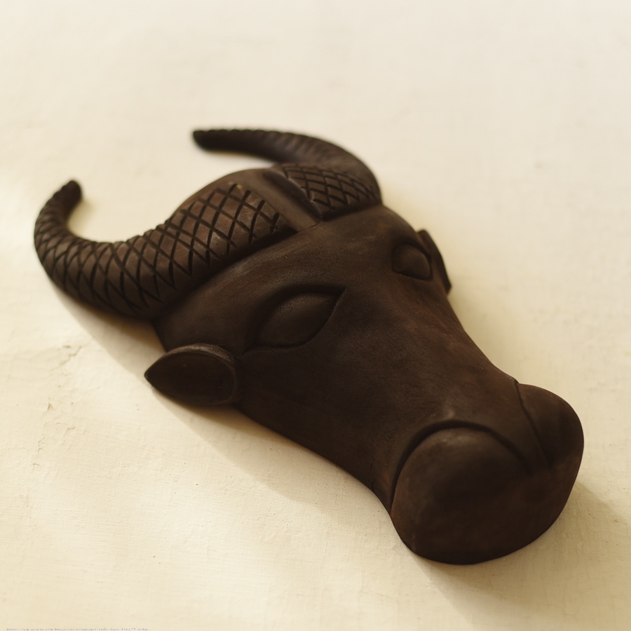 shop handmade wooden mask - Bull