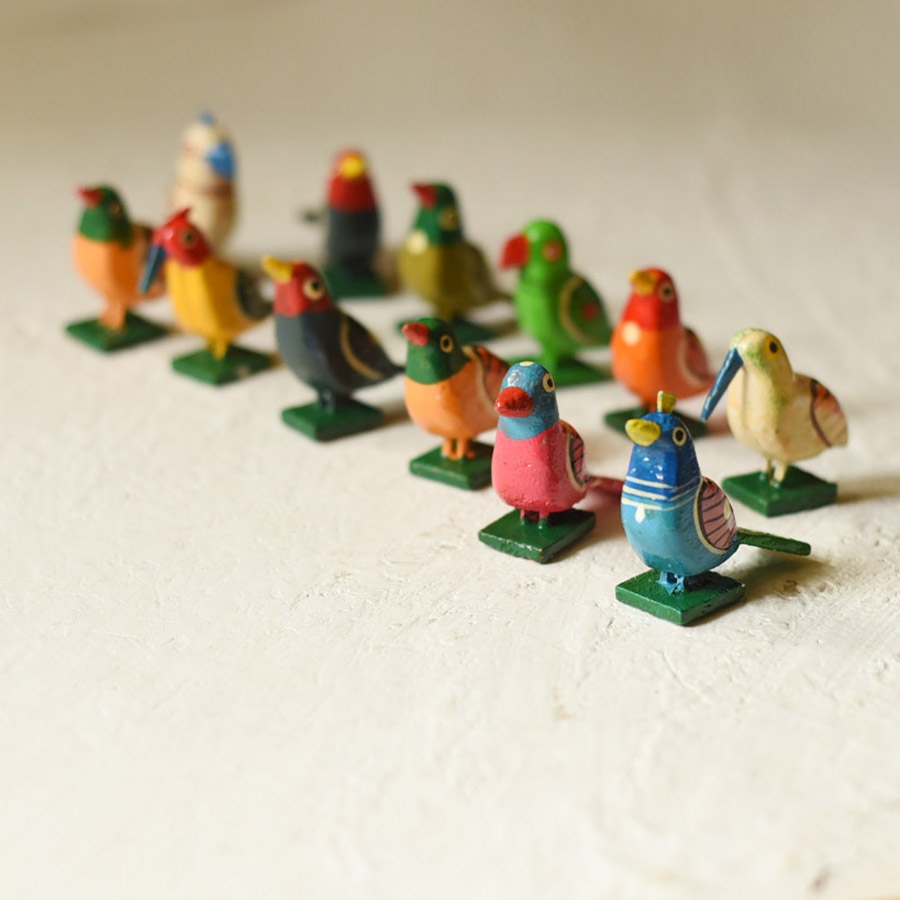 shop Handmade Wooden toy - Birds ( Set of 12 )