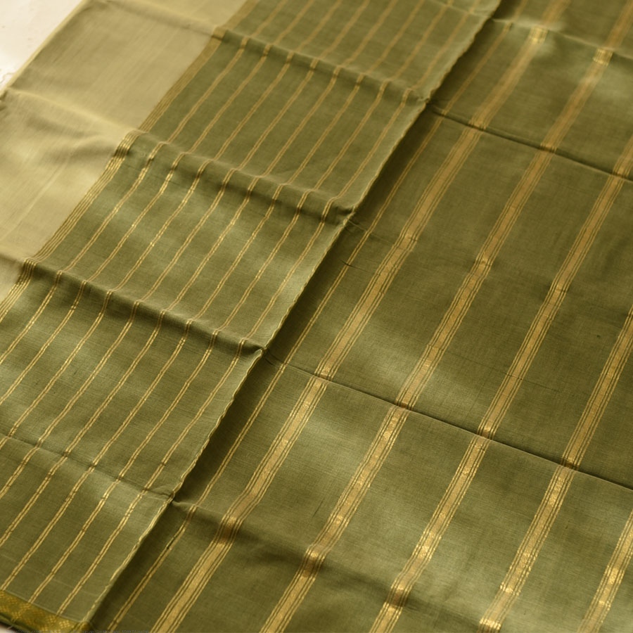 Handwoven cotton saree |Light Green  from Andhra Pradesh