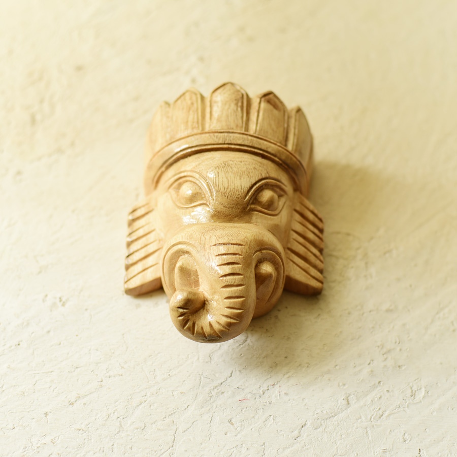 shop Handmade Wooden Hanging Mask - Ganesha